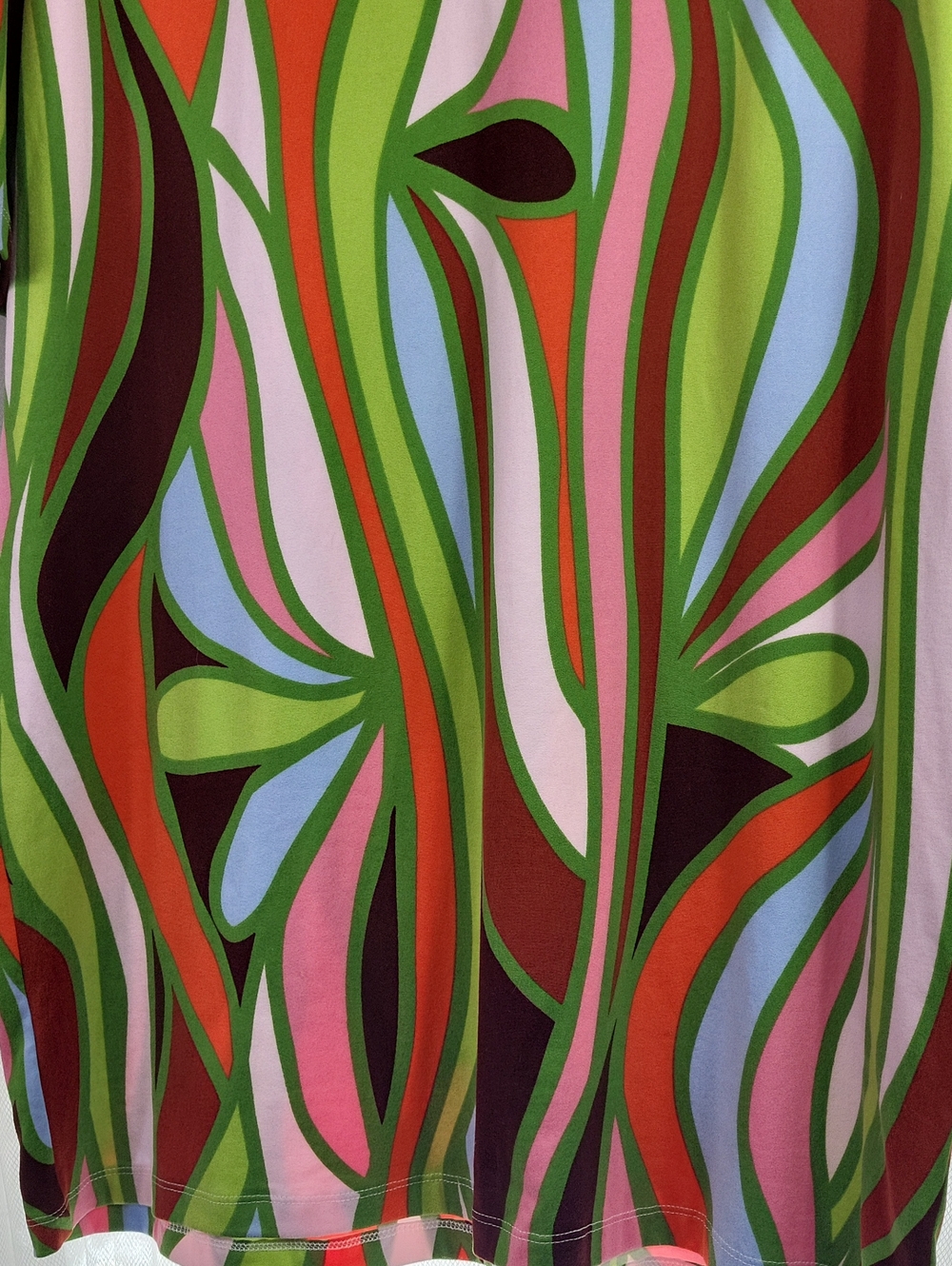 Lesley Evers Abstract Multicolor Shift Dress 3/4 sleeves. Size M - Picture 3 of 8